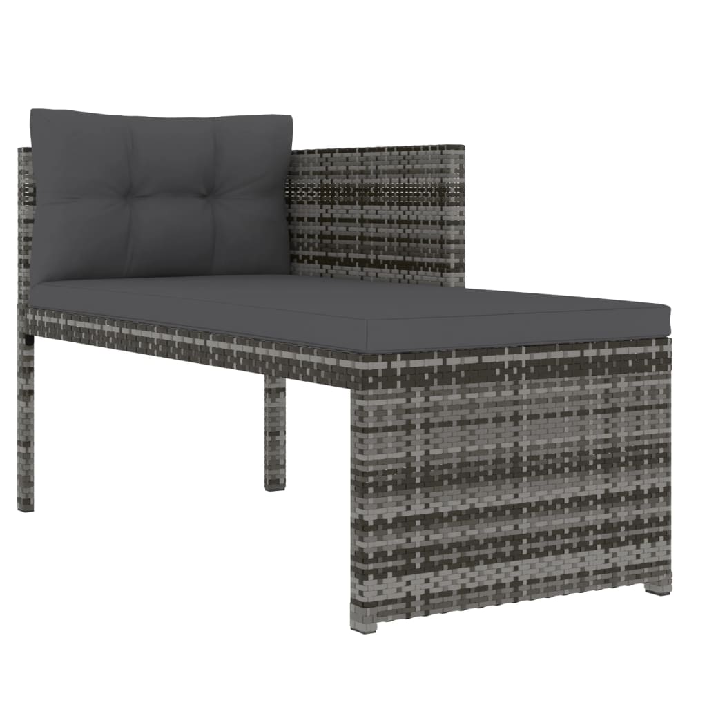 Ensemble à manger de jardin 4pcs coussins Gris Résine tressée