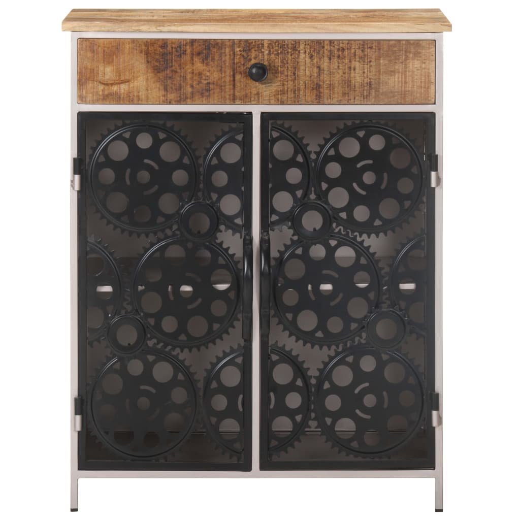 Buffet 60x35x75 cm Bois de manguier brut et fer - XIOS