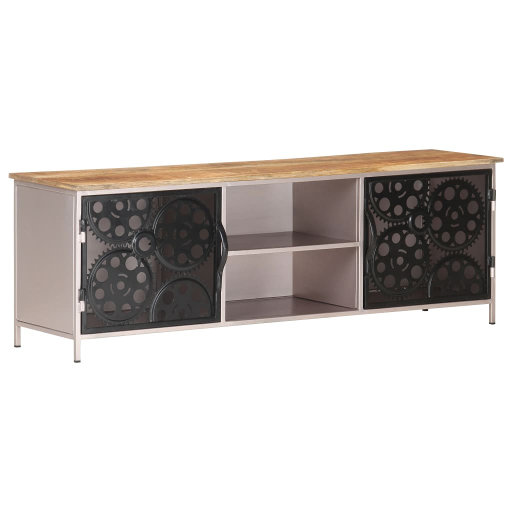 Meuble TV 120x30x40 cm Bois de manguier brut - XIOS