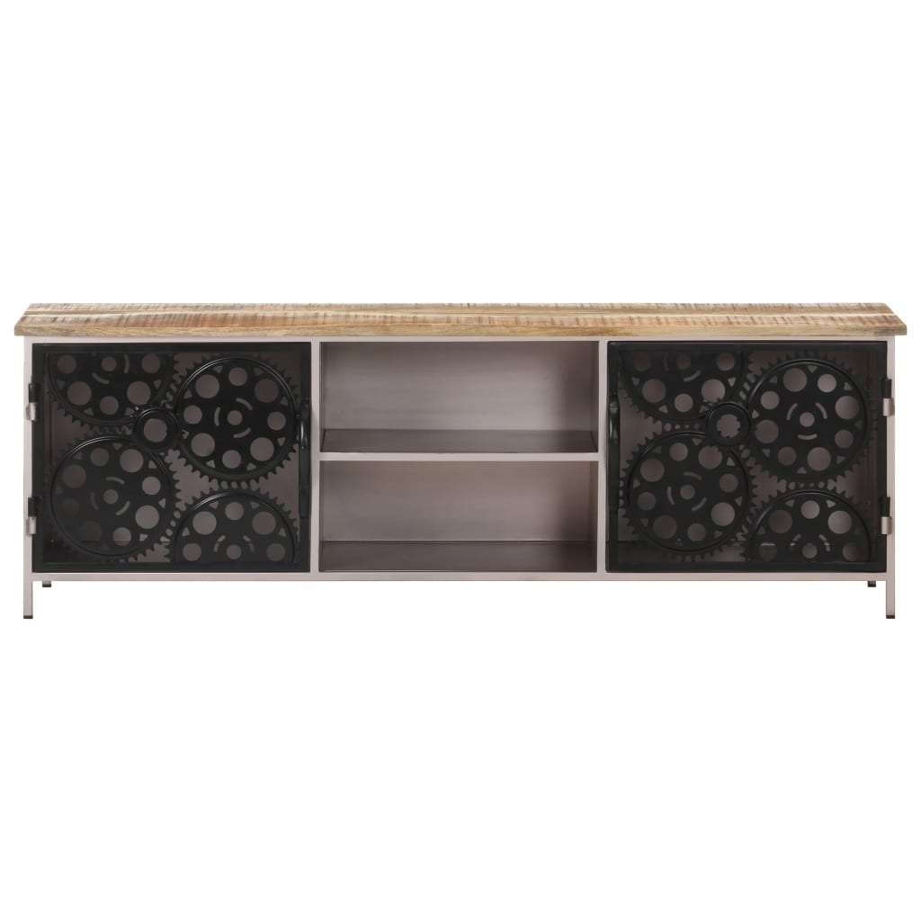 Meuble TV 120x30x40 cm Bois de manguier brut - XIOS