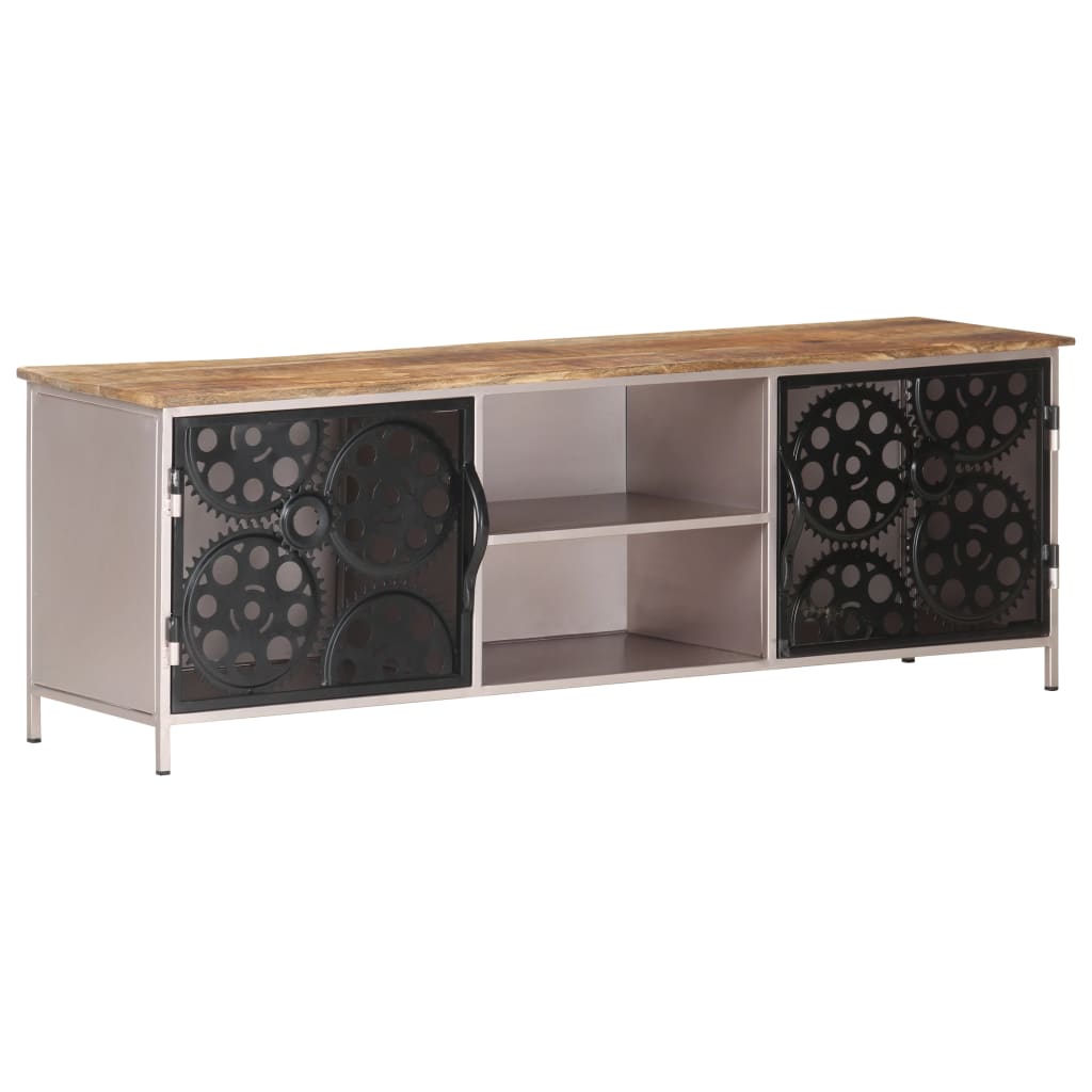 Meuble TV 120x30x40 cm Bois de manguier brut - XIOS
