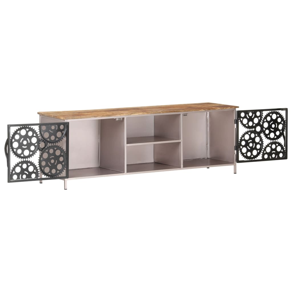 Meuble TV 120x30x40 cm Bois de manguier brut - XIOS