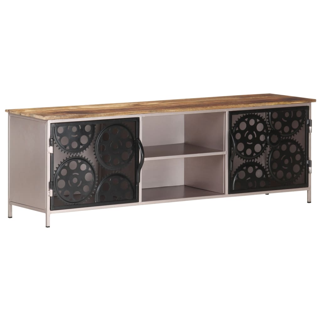Meuble TV 120x30x40 cm Bois de manguier brut - XIOS