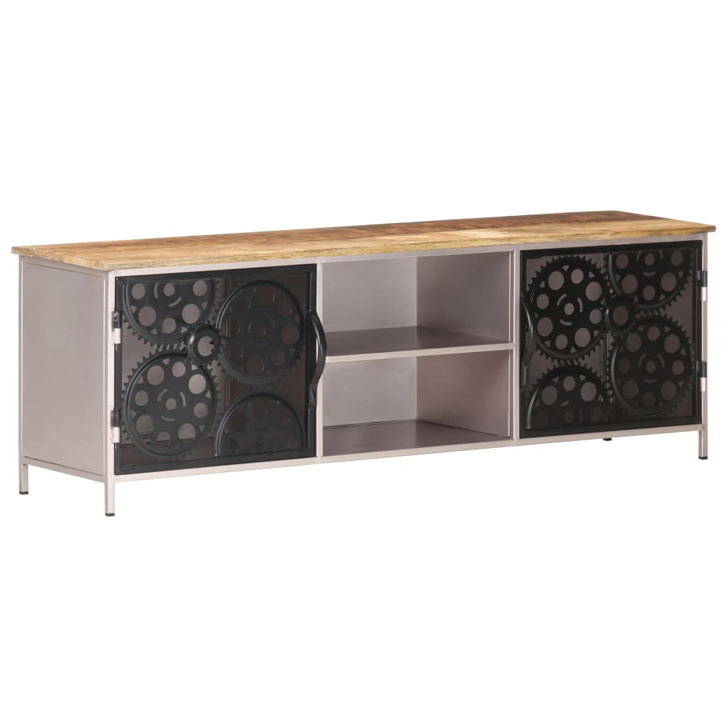Meuble TV 120x30x40 cm Bois de manguier brut - XIOS
