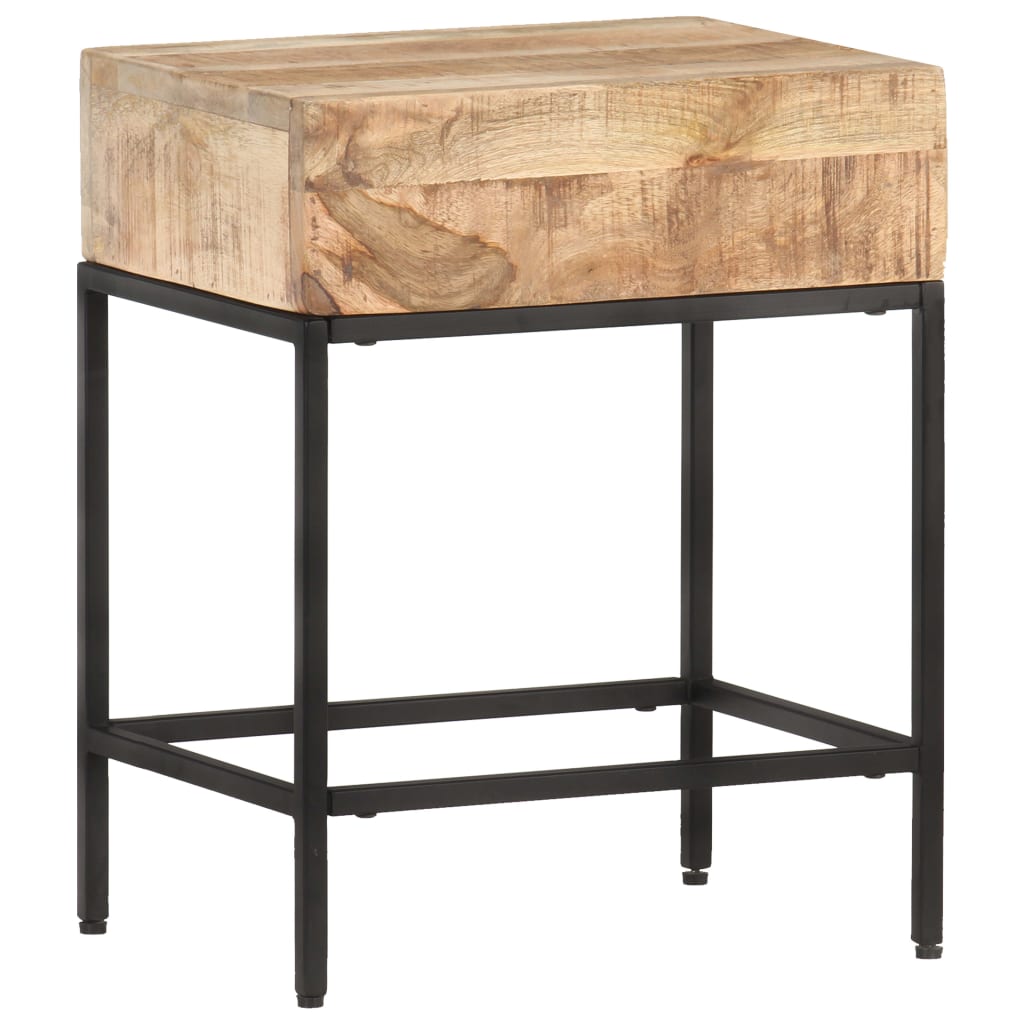 Table d'appoint 40x30x50 cm Bois massif de manguier brut - XIOS