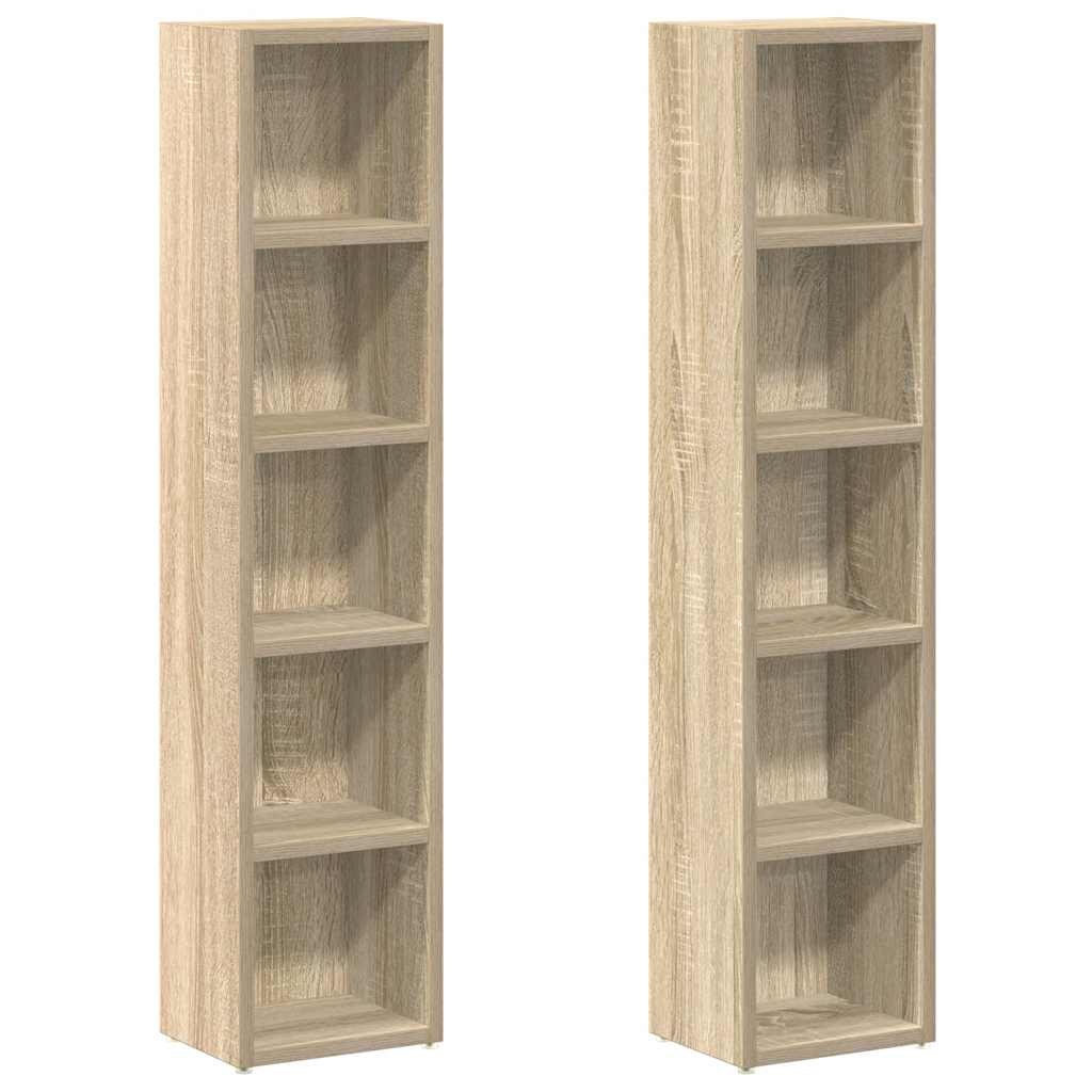 Armoires à CD 2 pcs Chêne sonoma 21x16x93,5 cm Aggloméré - XIOS