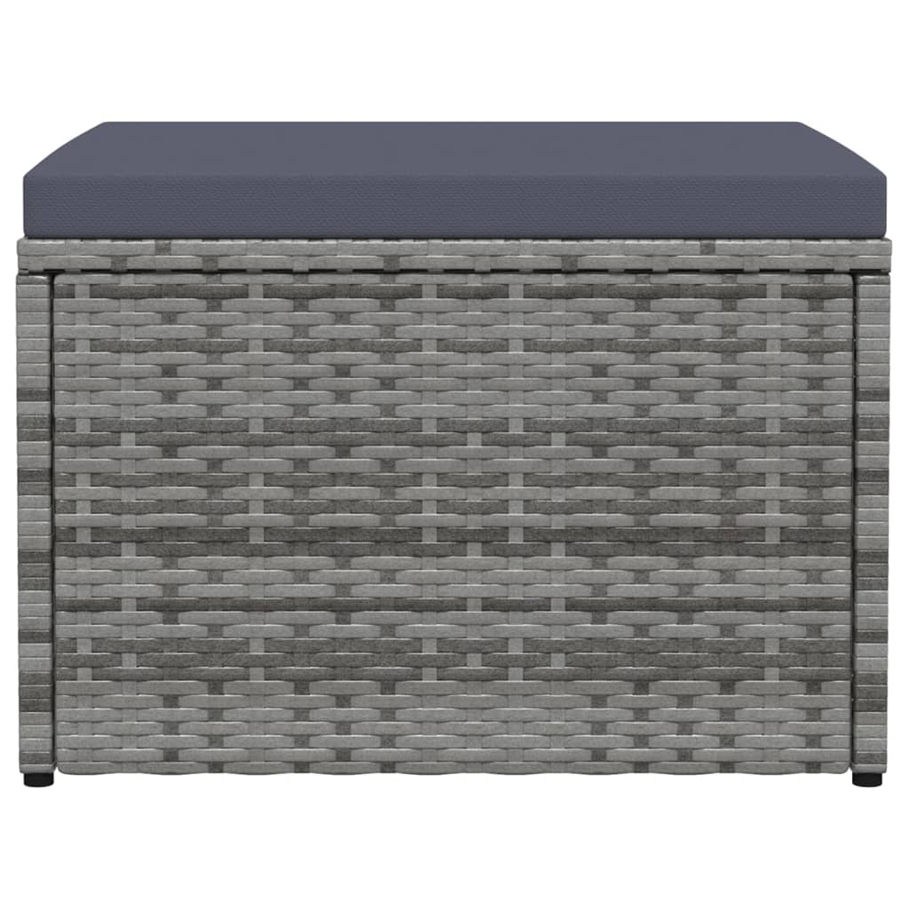 Tabouret de jardin avec coussin Gris Résine tressée - XIOS