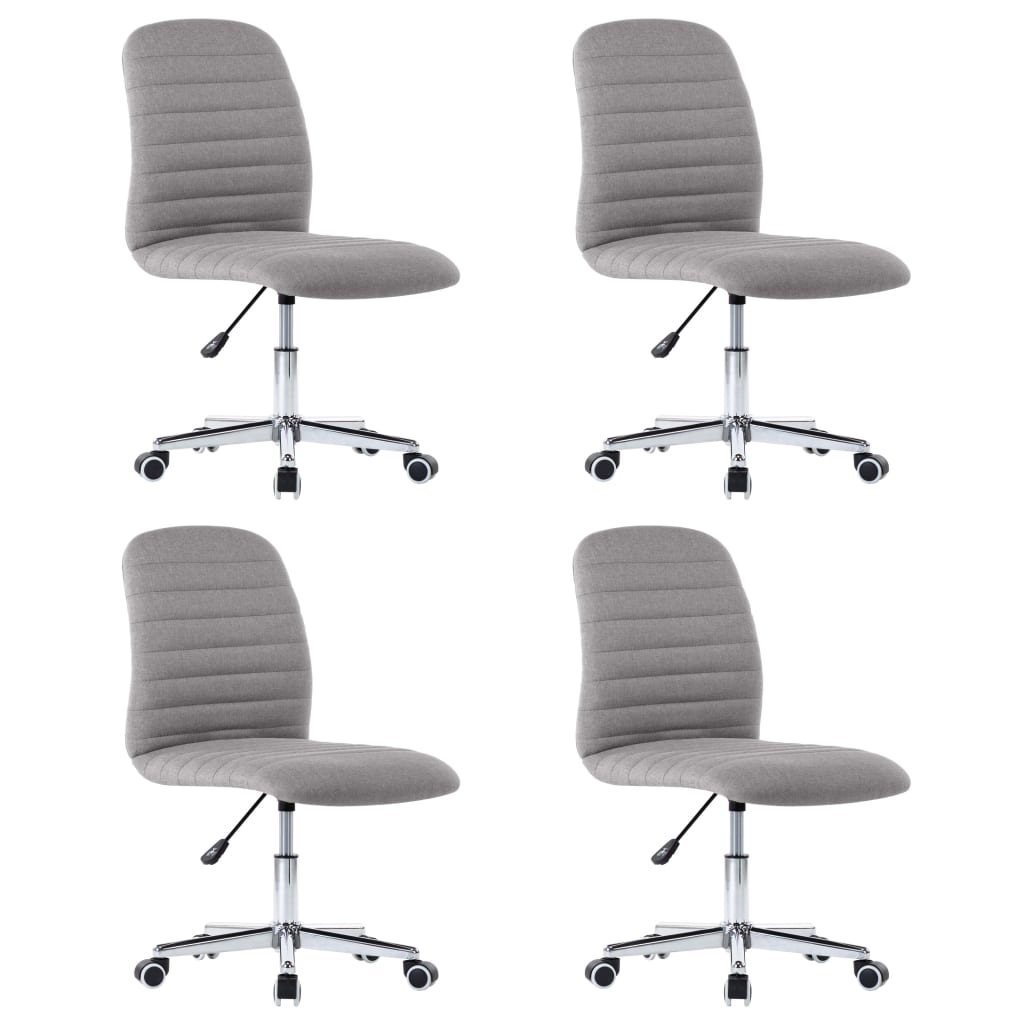 Chaises à manger lot de 4 gris clair tissu - XIOS