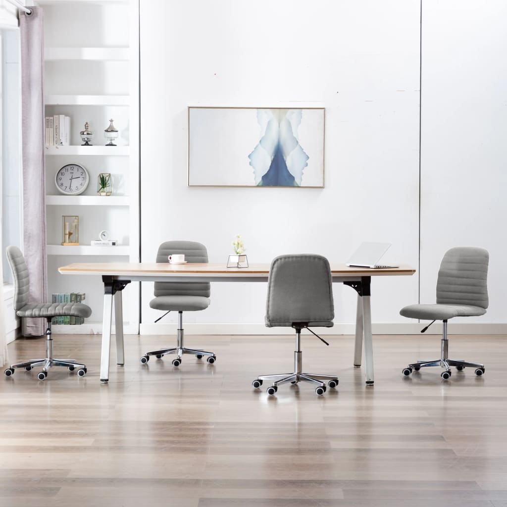 Chaises à manger lot de 4 gris clair tissu - XIOS