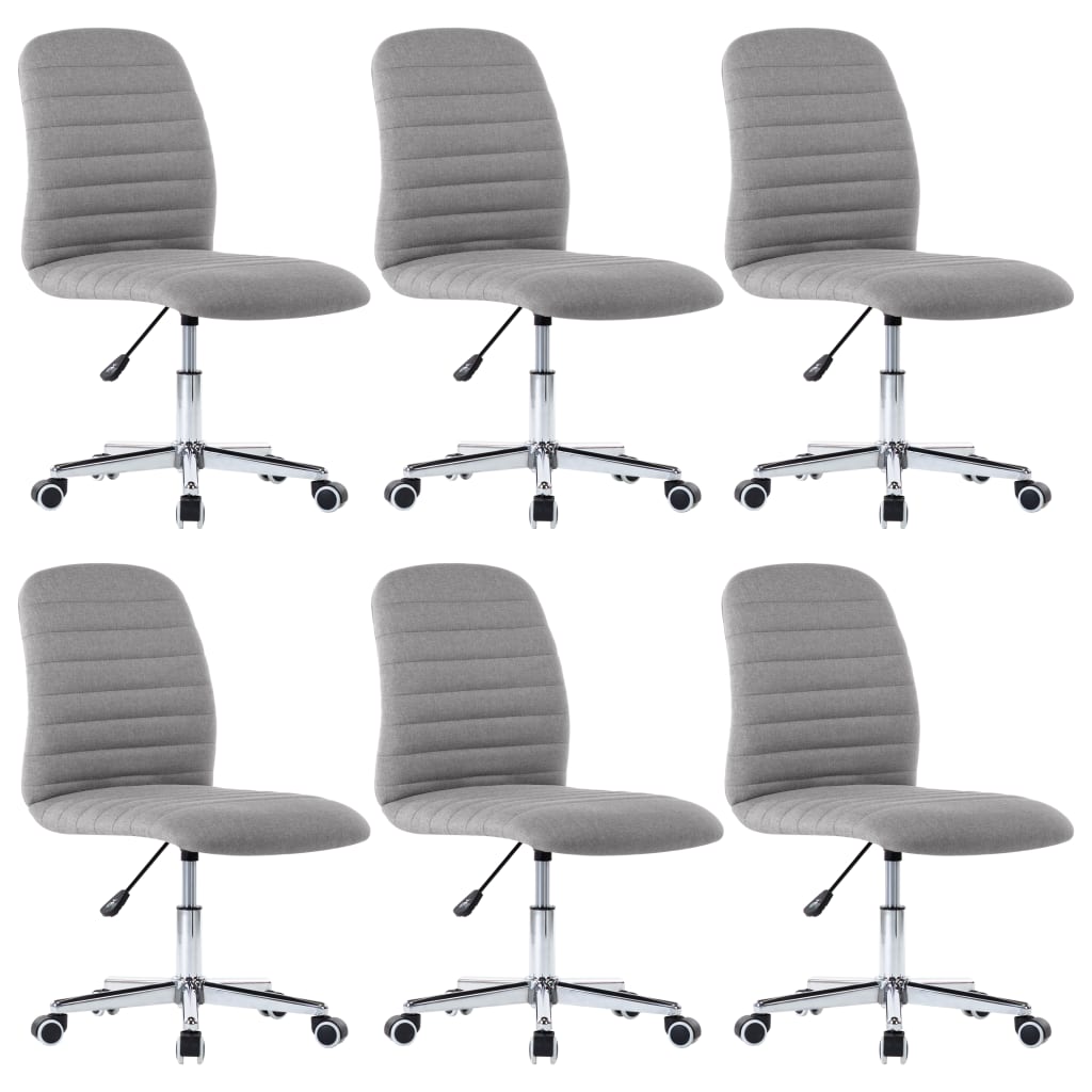 Chaises à manger lot de 6 gris clair tissu - XIOS