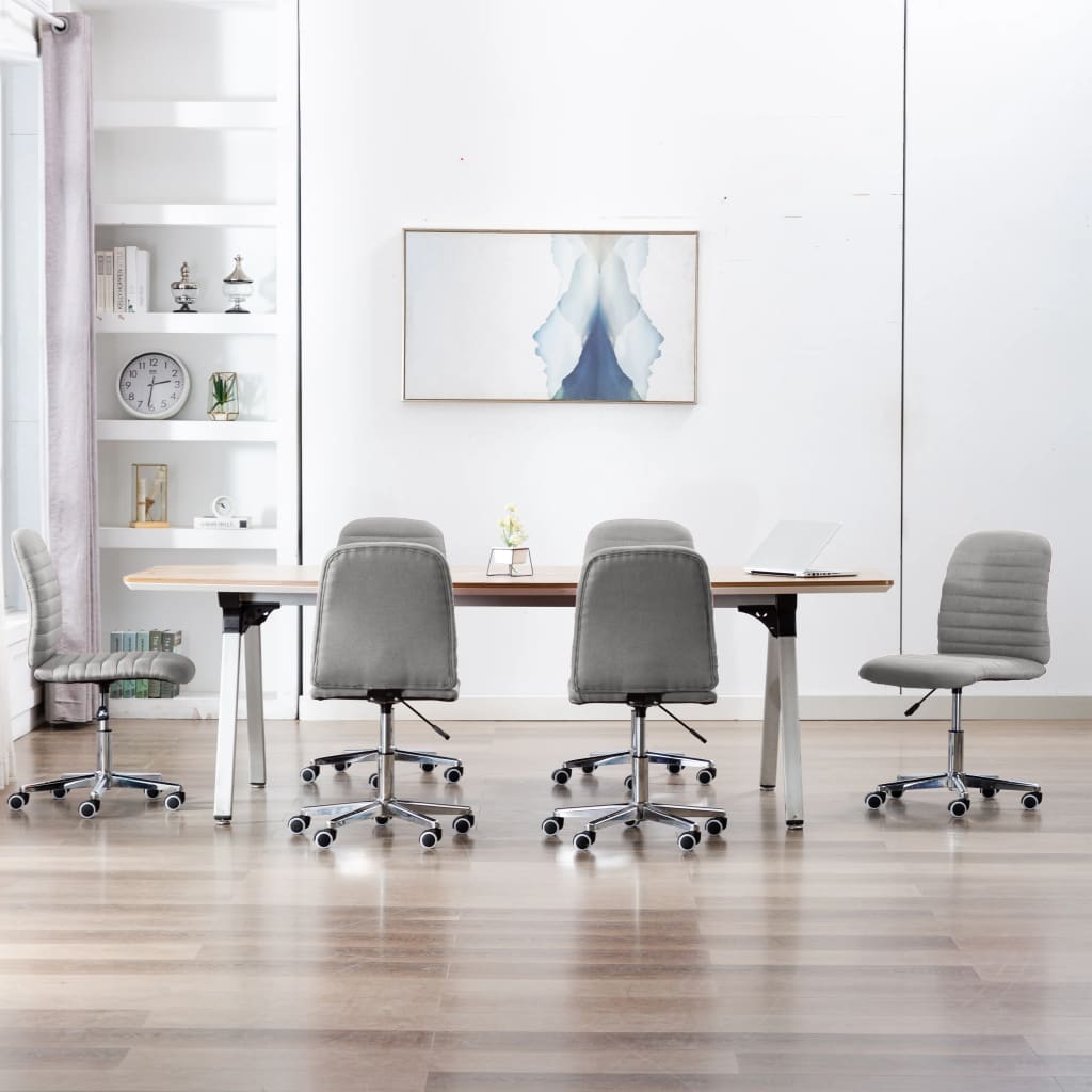 Chaises à manger lot de 6 gris clair tissu - XIOS