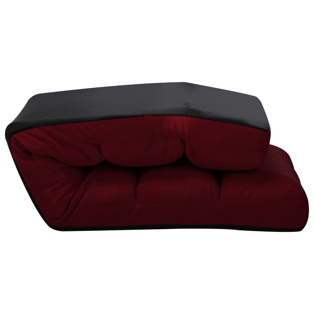 Chaise pliable de sol Rouge bordeaux Similicuir - XIOS