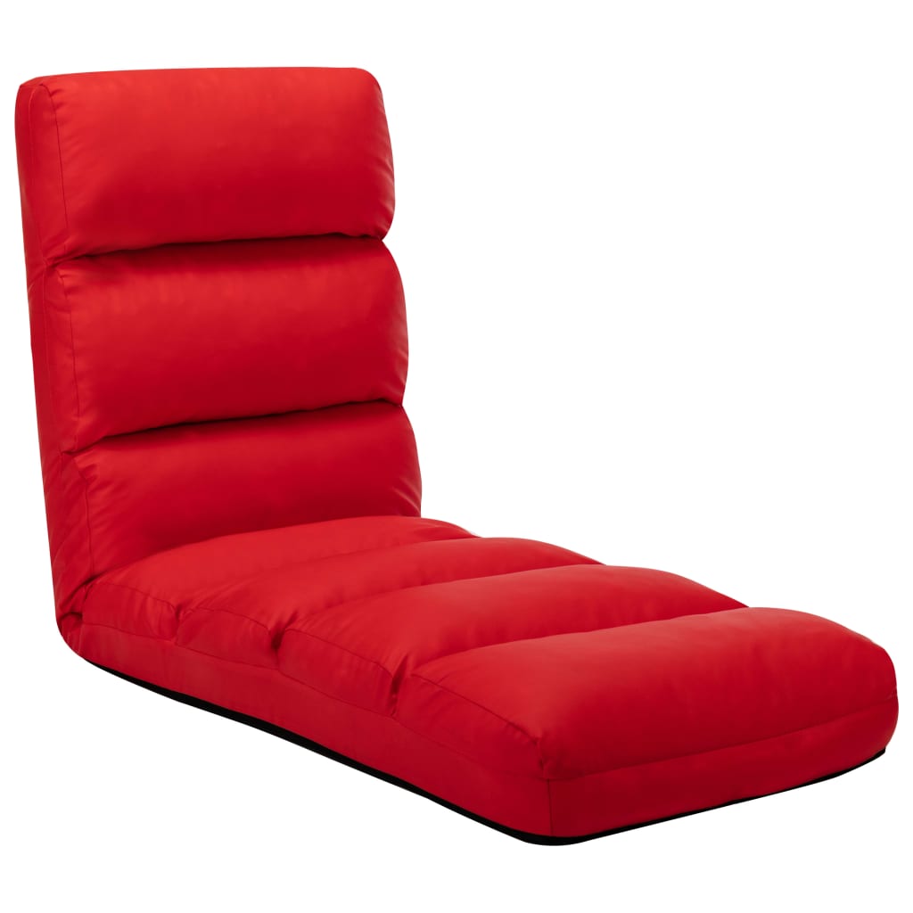 Chaise pliable de sol Rouge Similicuir - XIOS