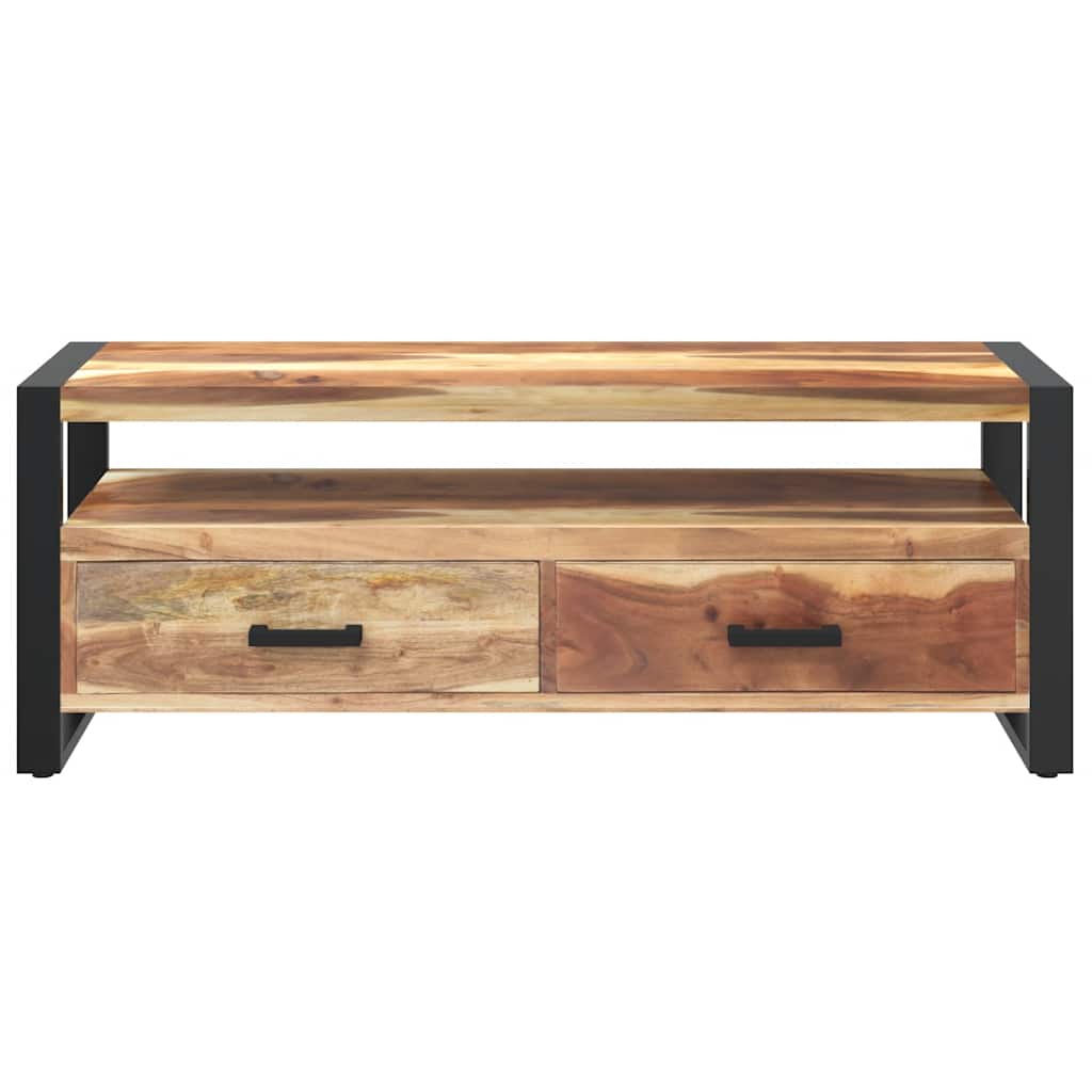 Meuble TV 120x35x45 cm Bois massif avec finition miel