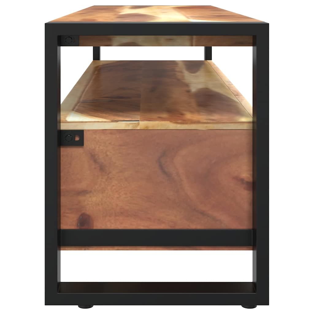 Meuble TV 120x35x45 cm Bois massif avec finition miel