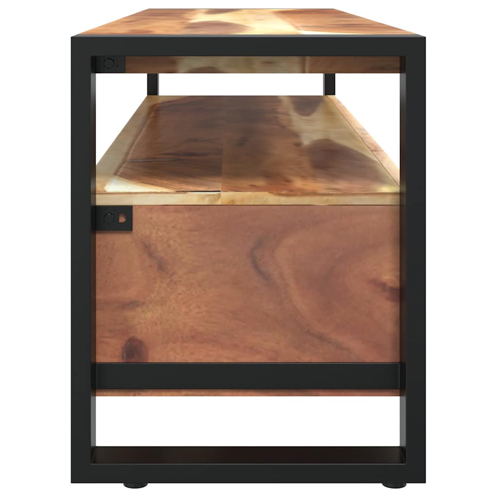 Meuble TV 120x35x45 cm Bois massif avec finition miel
