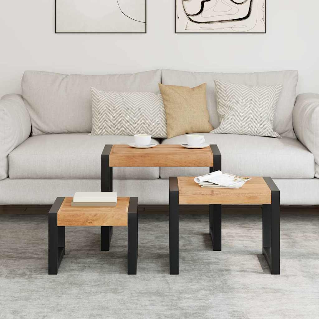 Tables gigognes 3 pcs Bois solide - XIOS