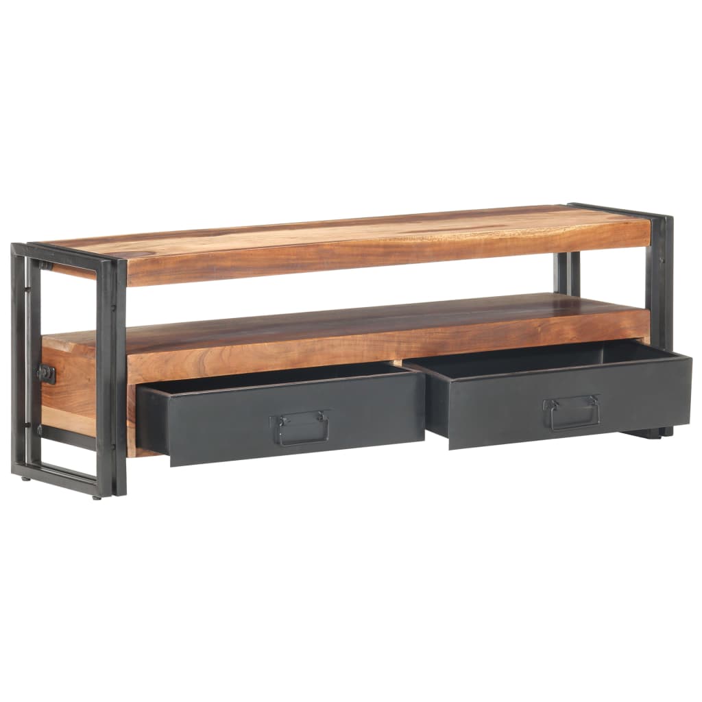 Meuble TV 120x30x40 cm Bois solide - XIOS
