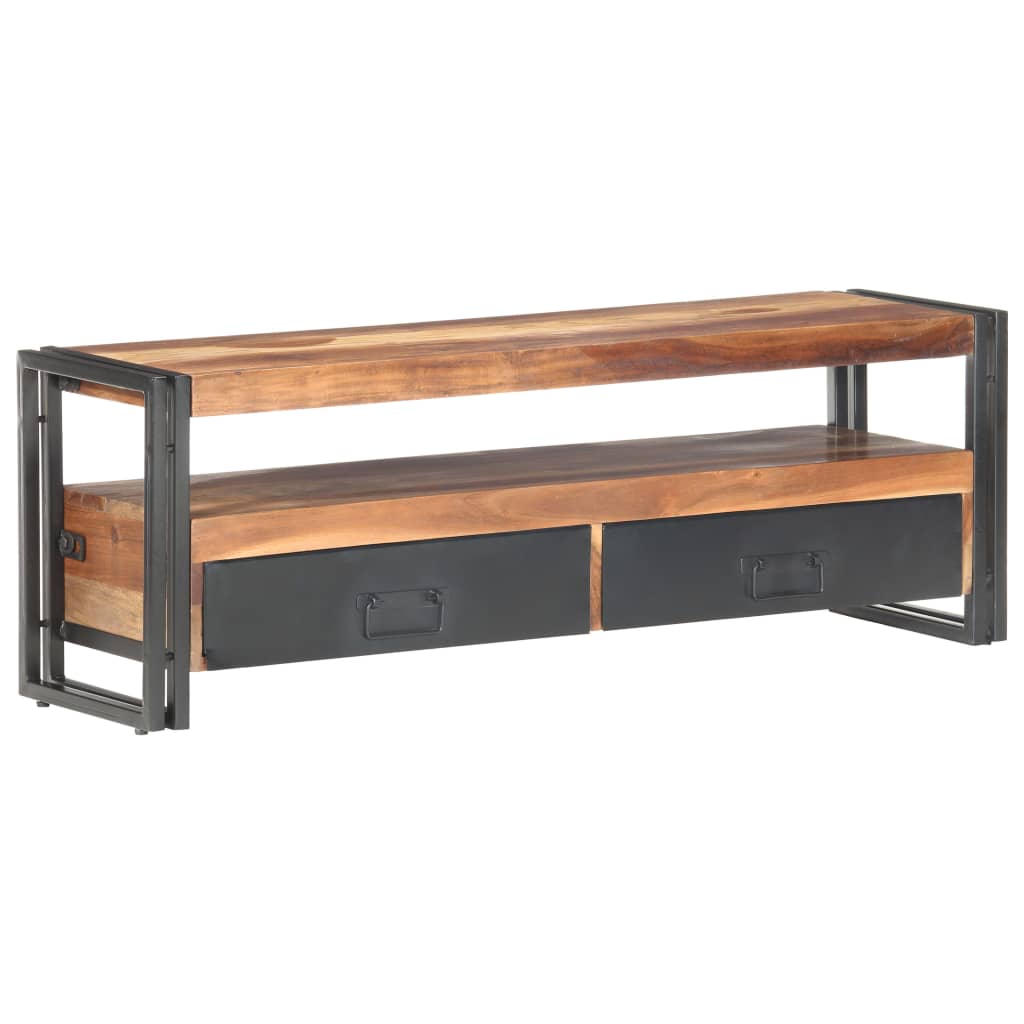 Meuble TV 120x30x40 cm Bois solide - XIOS