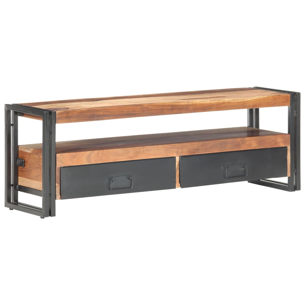 Meuble TV 120x30x40 cm Bois solide - XIOS