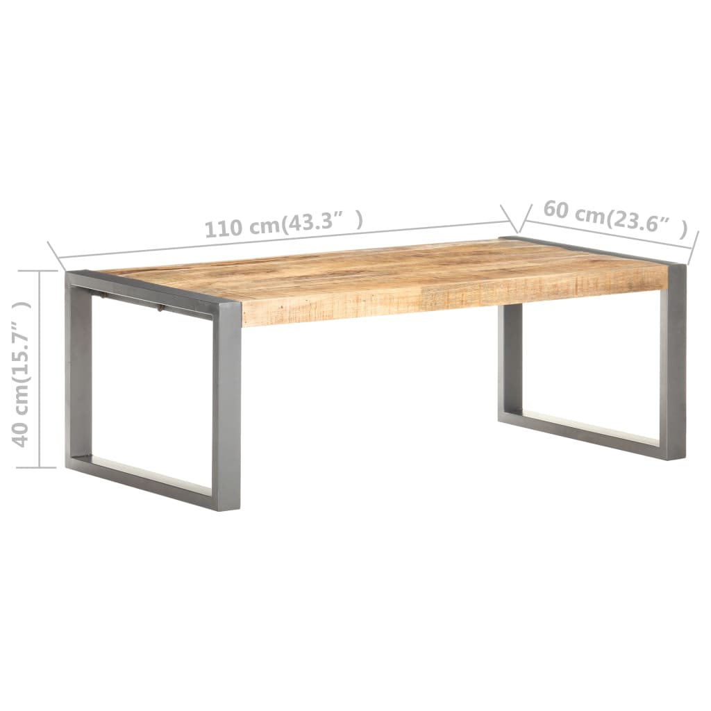 Table basse 110x60x40 cm Bois de manguier brut - XIOS