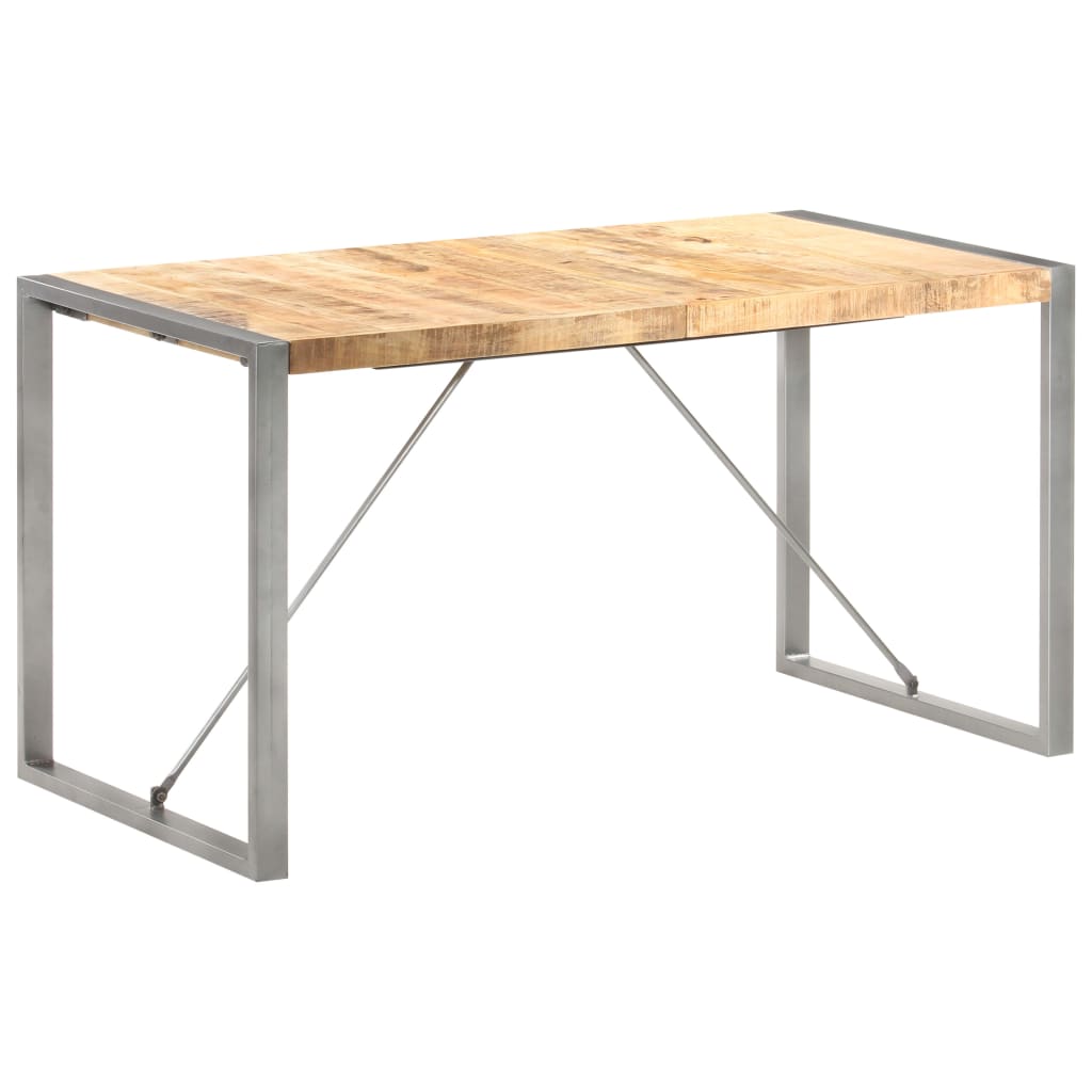 Table à manger 140x70x75 cm bois de manguier massif brut - XIOS