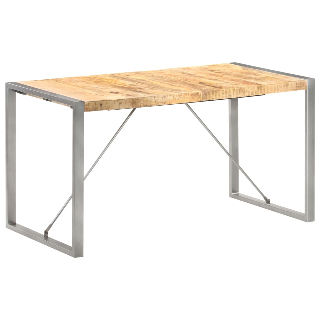 Table à manger 140x70x75 cm bois de manguier massif brut - XIOS