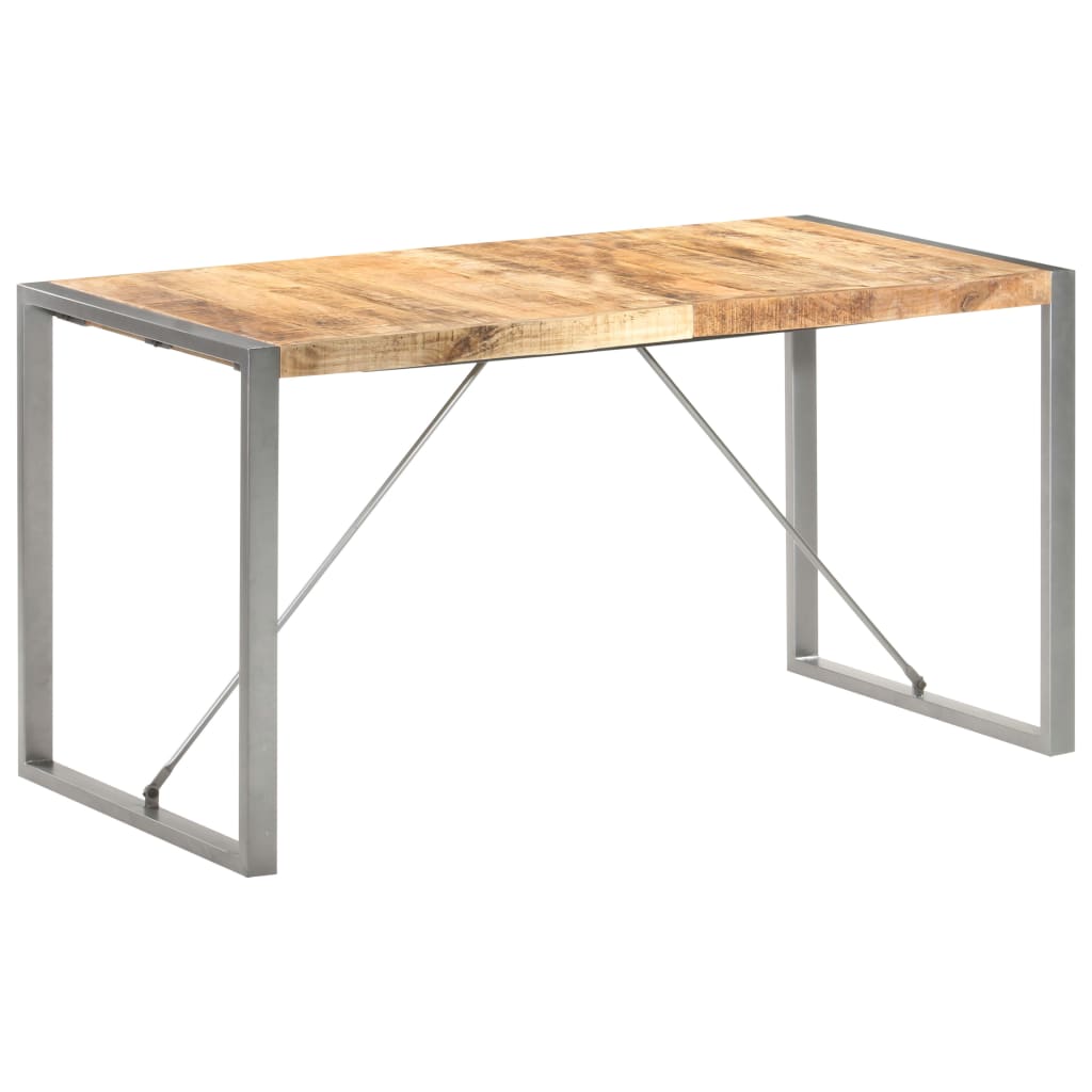 Table à manger 140x70x75 cm bois de manguier massif brut - XIOS