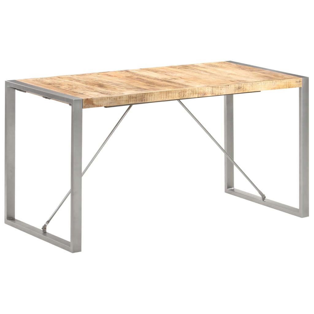 Table à manger 140x70x75 cm bois de manguier massif brut - XIOS