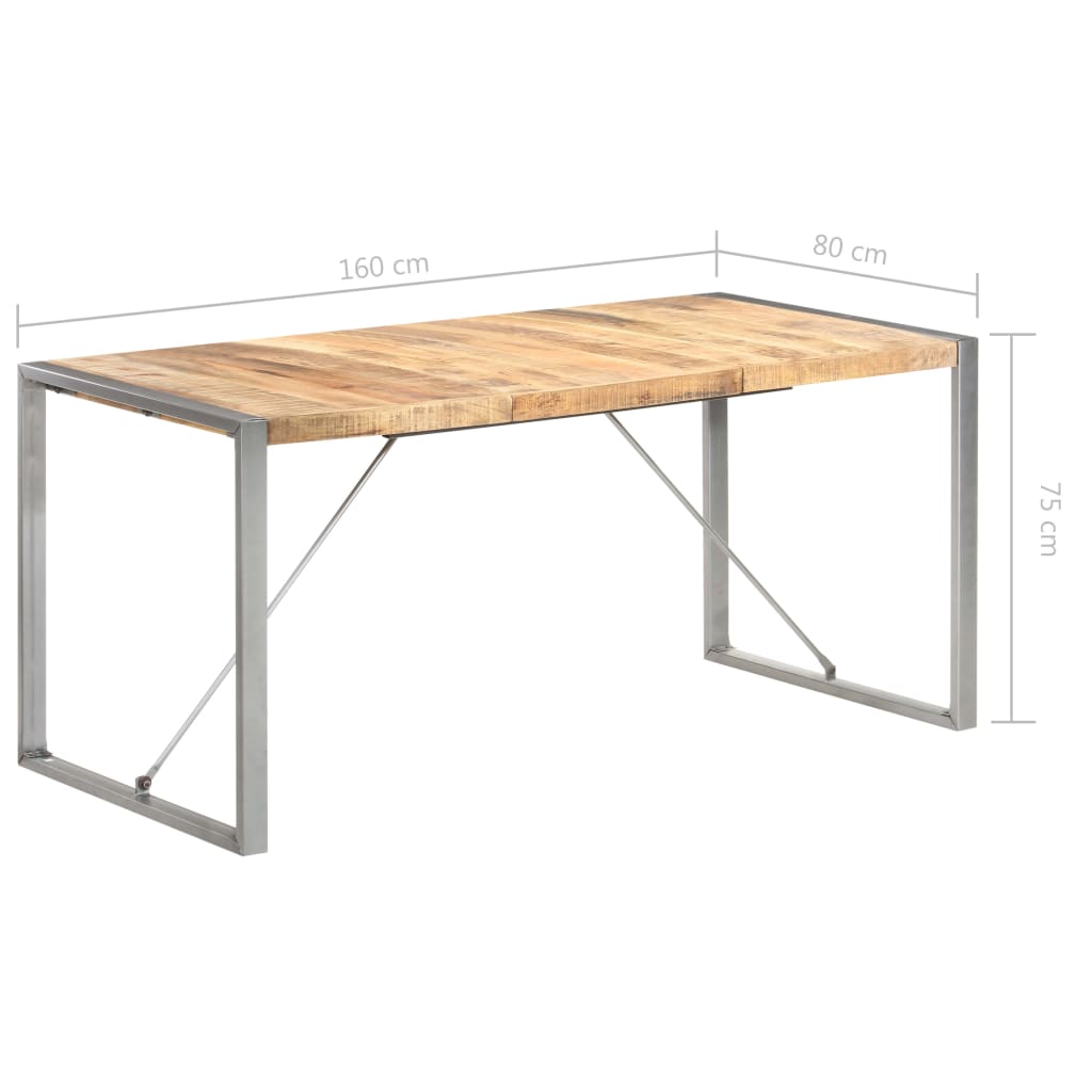Table à manger 160x80x75 cm Bois de manguier massif brut - XIOS