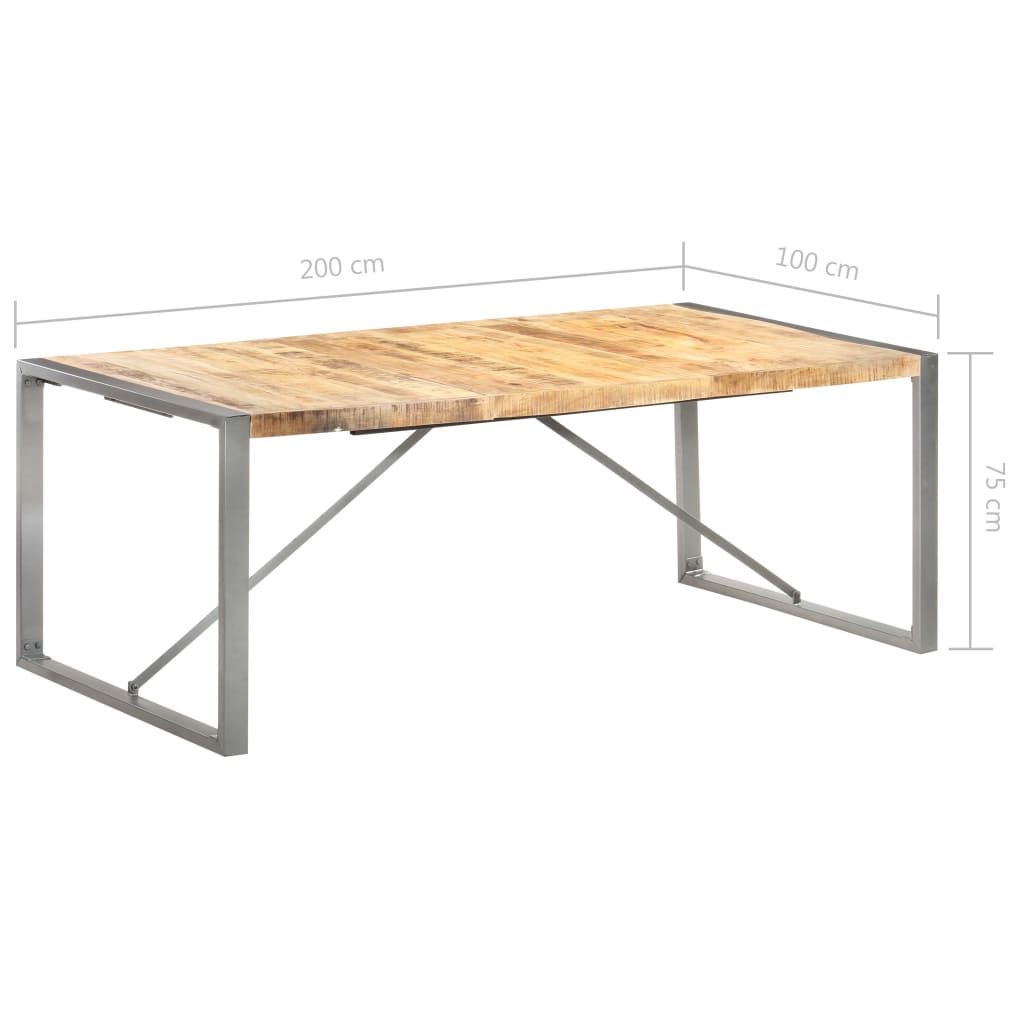 Table à manger 200x100x75 cm Bois de manguier massif brut - XIOS