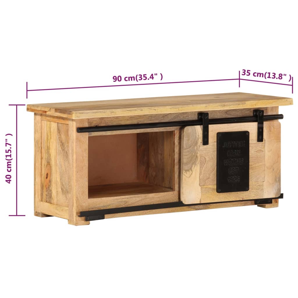Meuble TV 90x35x40 cm Bois massif de manguier - XIOS