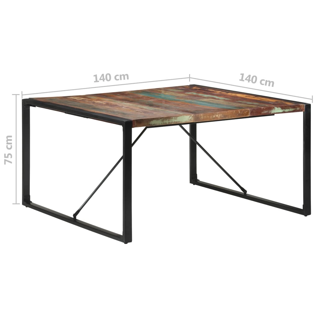 Table à manger 140x140x75 cm Bois de récupération massif - XIOS