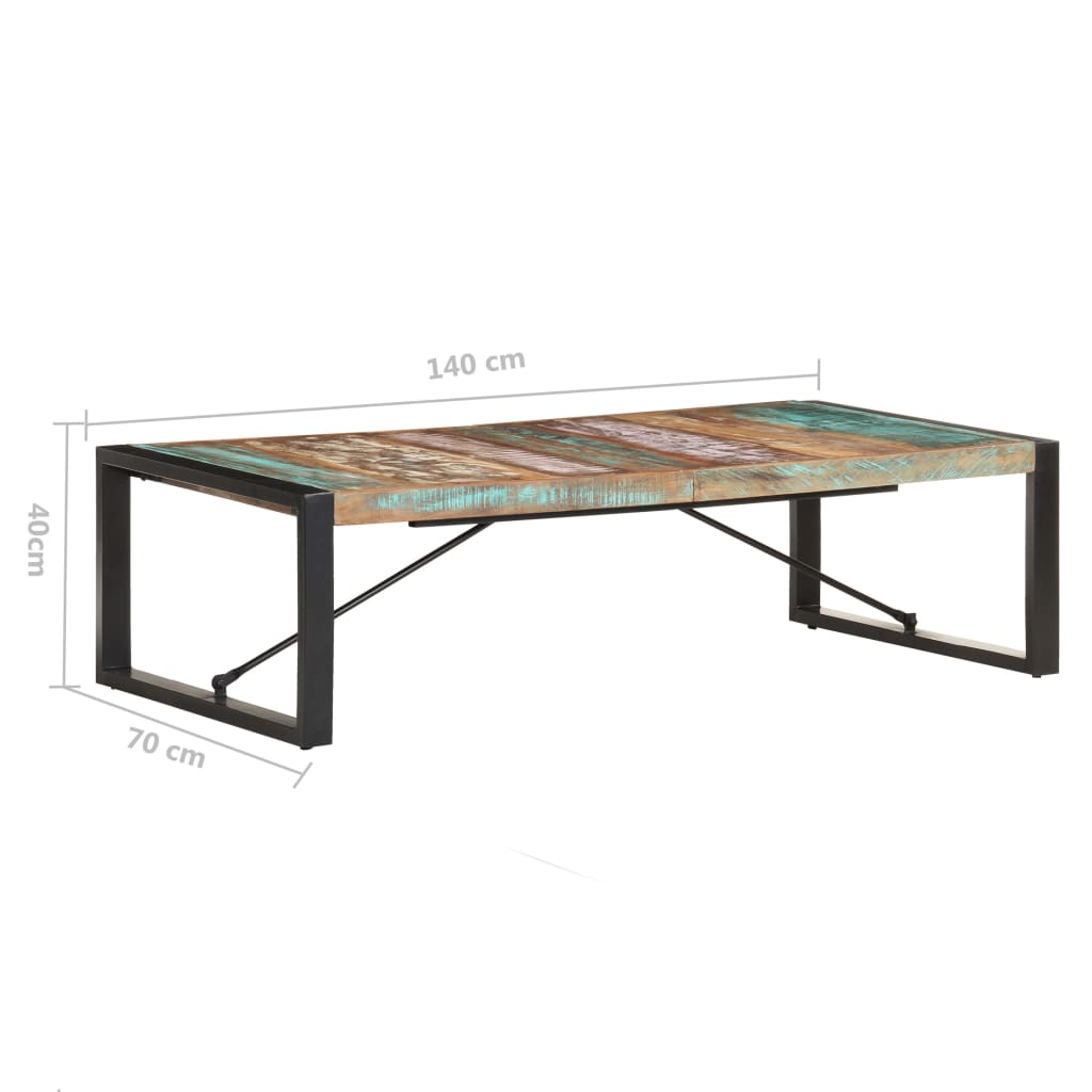Table basse 140x70x40 cm Bois de récupération solide - XIOS