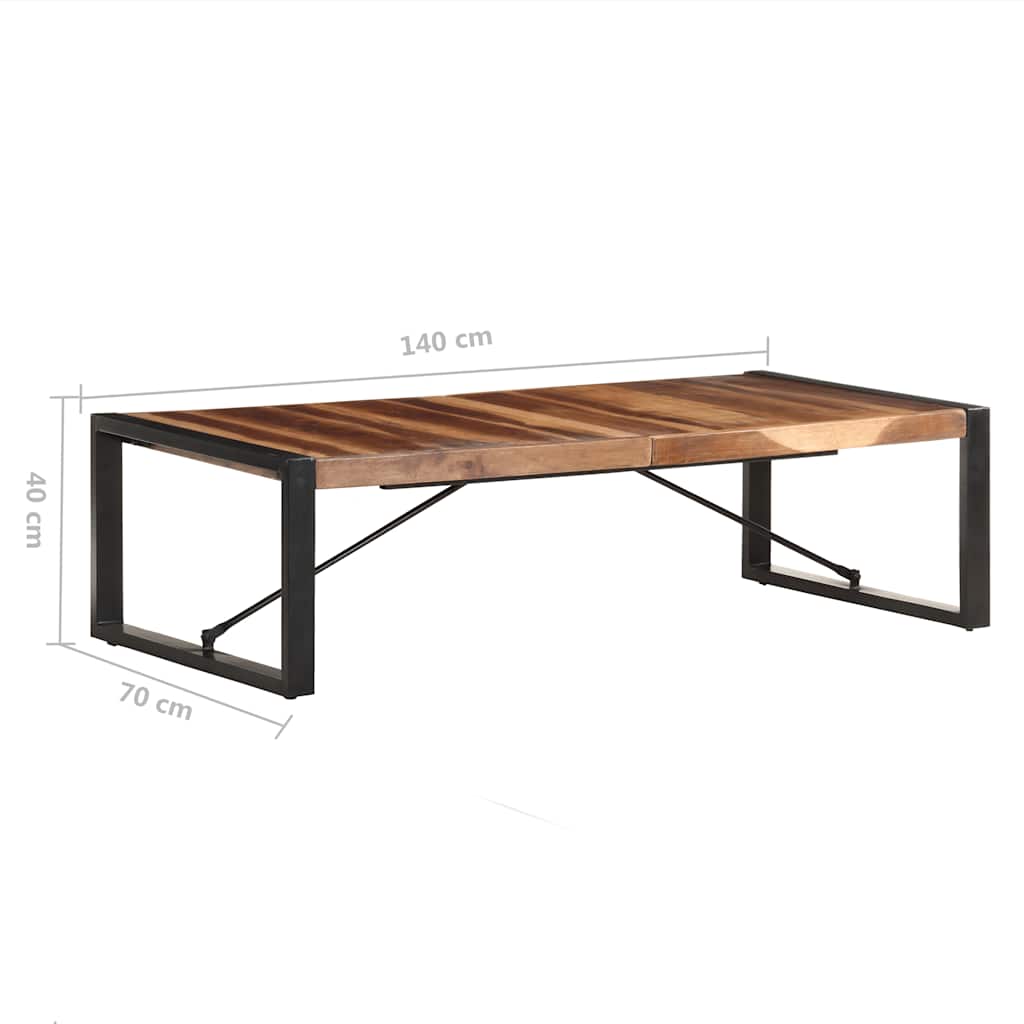 Table basse 140x70x40 cm Bois solide - XIOS