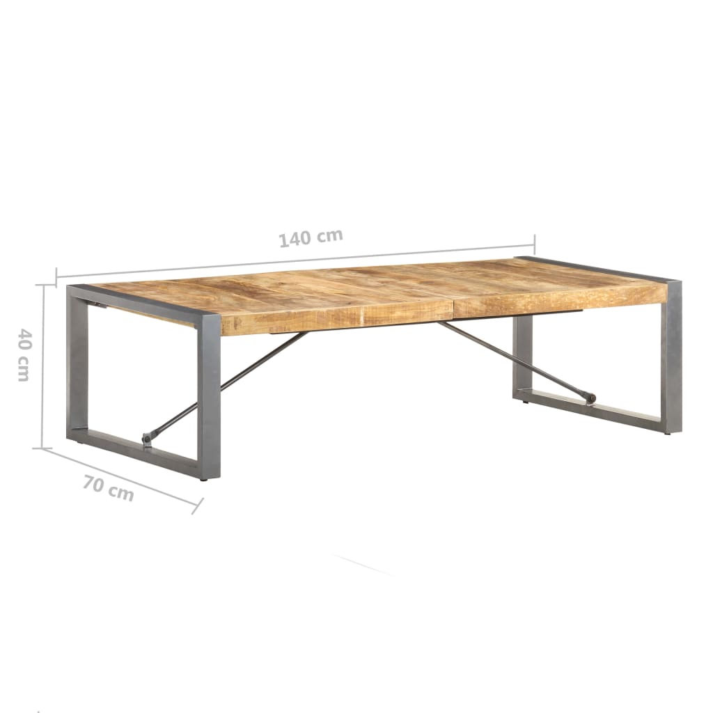 Table basse 140x70x40 cm Bois de manguier brut - XIOS