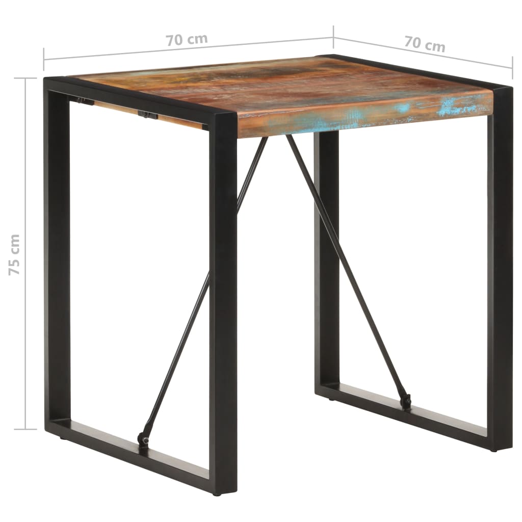 Table à manger 70x70x75 cm Bois de récupération massif - XIOS