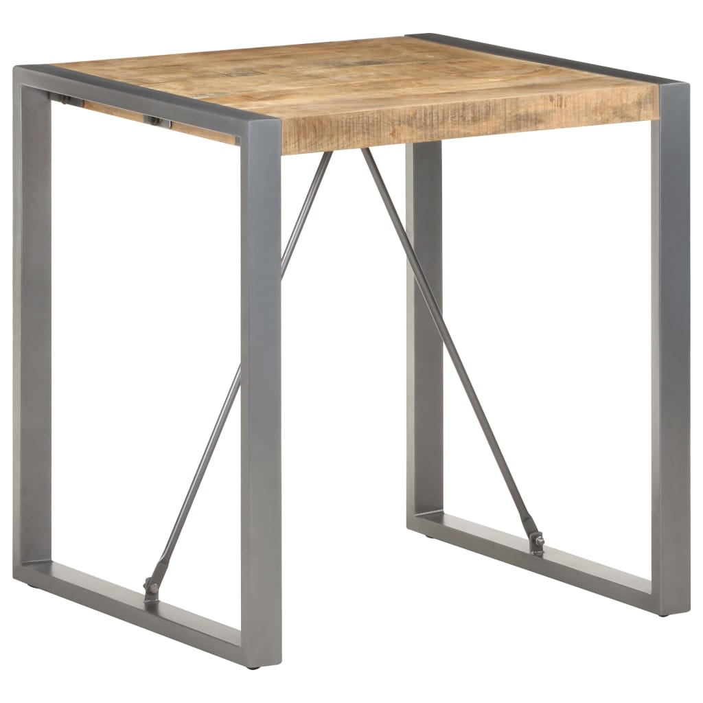 Table de salle à manger 70x70x75cm Bois de manguier massif brut