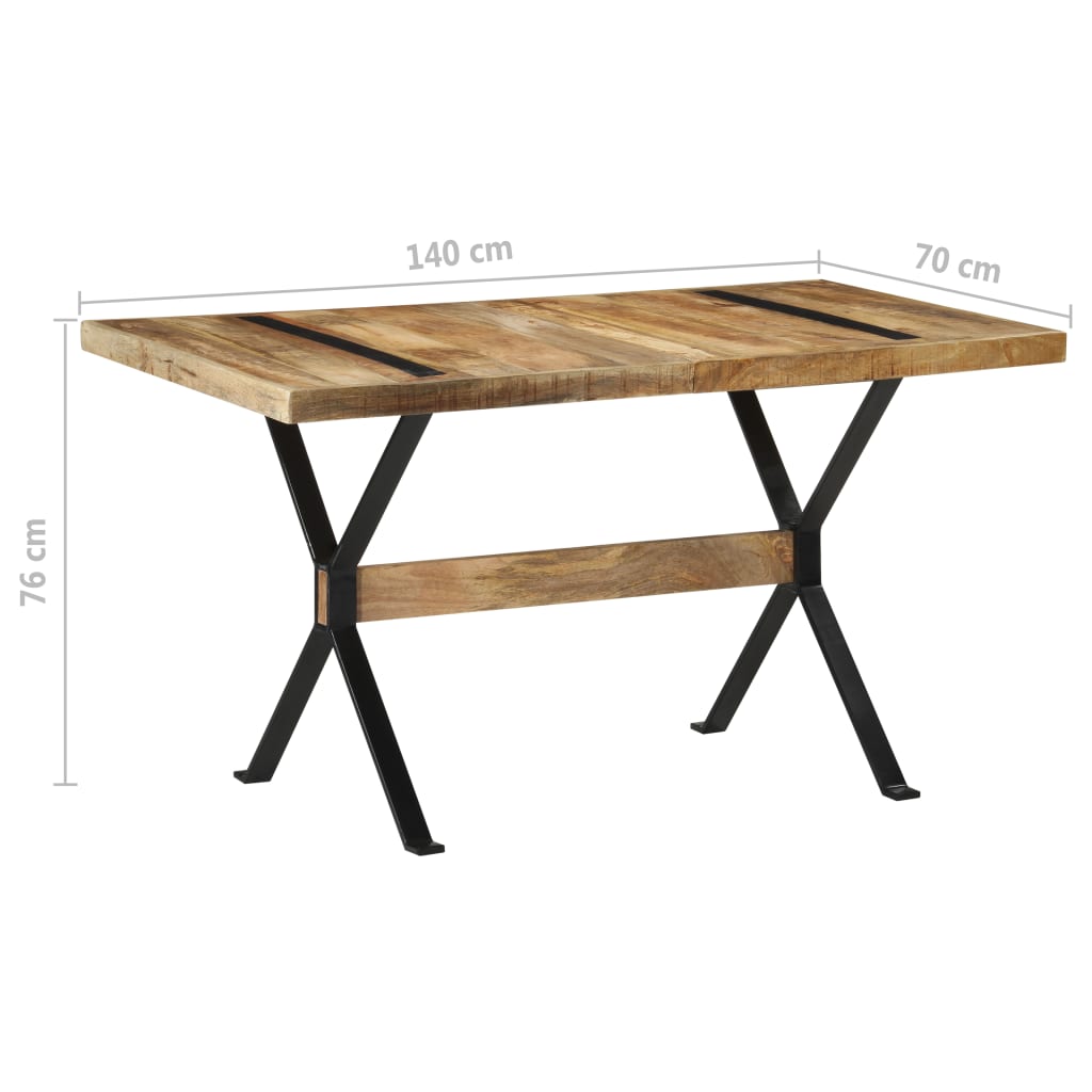 Table à manger 140x70x76 cm Bois de manguier brut - XIOS