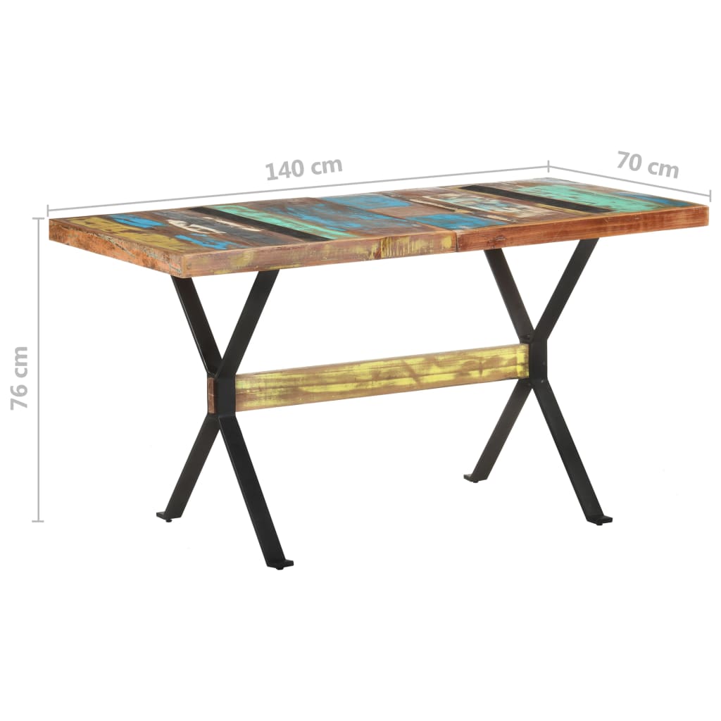 Table à manger 140x70x76 cm Bois de récupération massif - XIOS