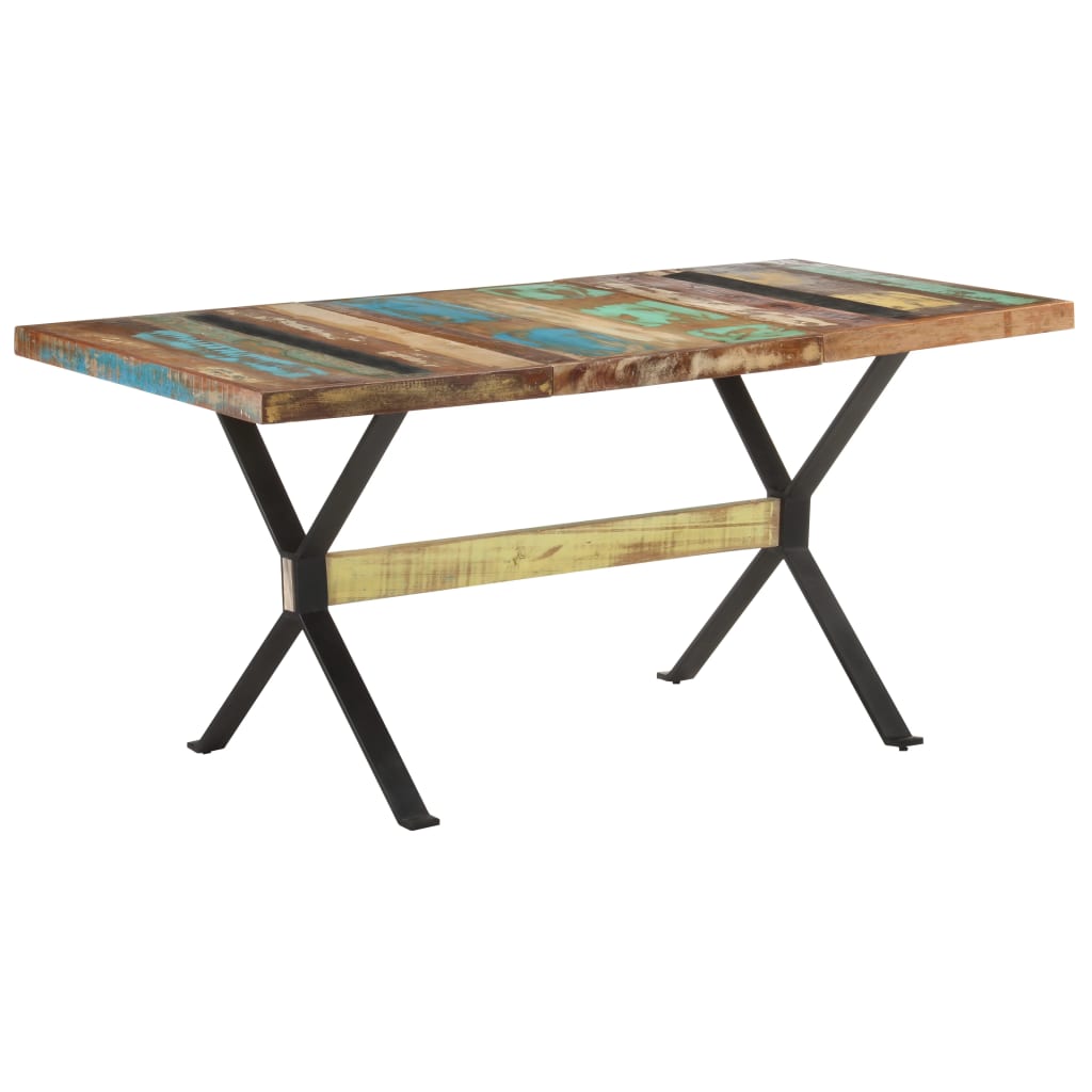Table de salle à manger 160x80x76cm Bois de récupération massif