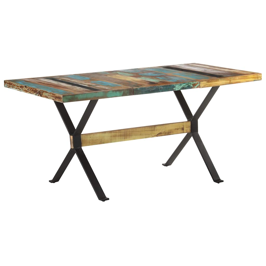 Table de salle à manger 160x80x76cm Bois de récupération massif