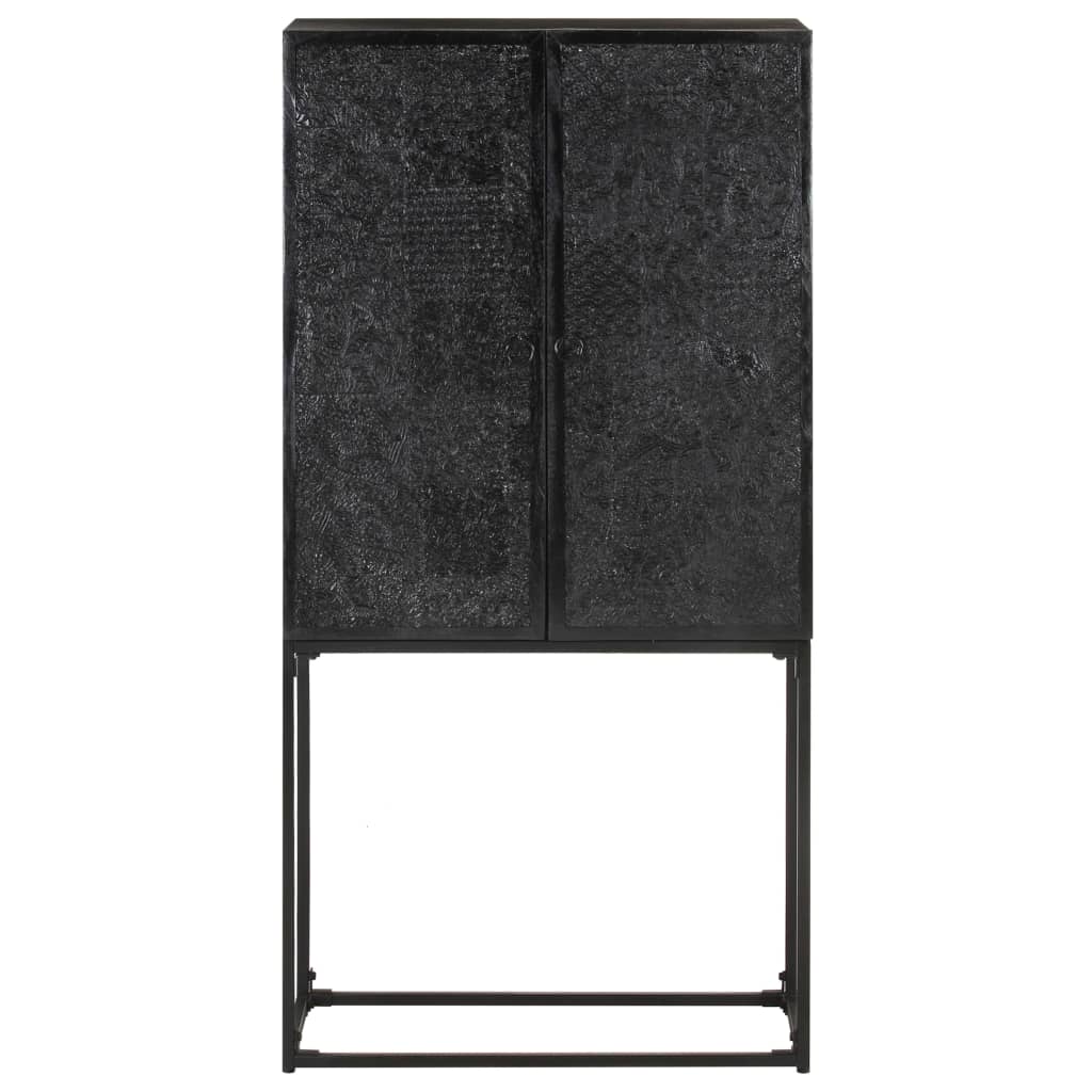 Buffet Noir 60x30x120 cm Bois massif d'acacia et de manguier - XIOS