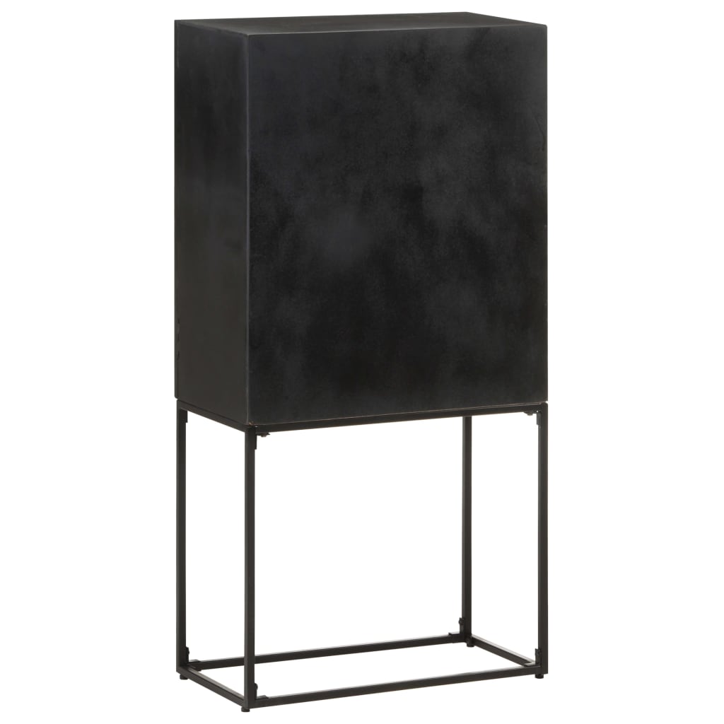 Buffet Noir 60x30x120 cm Bois massif d'acacia et de manguier - XIOS