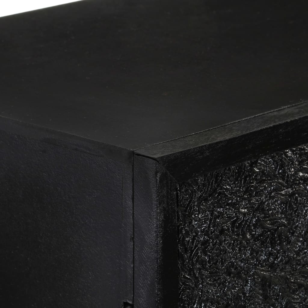 Buffet Noir 60x30x120 cm Bois massif d'acacia et de manguier - XIOS