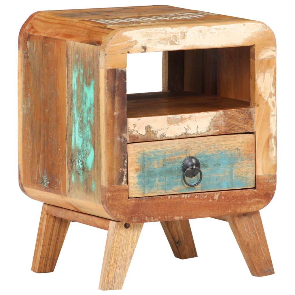 Table de chevet 30x30x41 cm Bois de récupération massif - XIOS