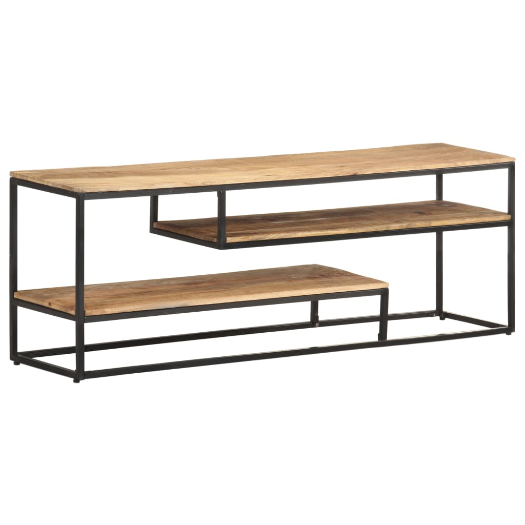 Meuble TV 130x30x45 cm Bois de manguier brut - XIOS
