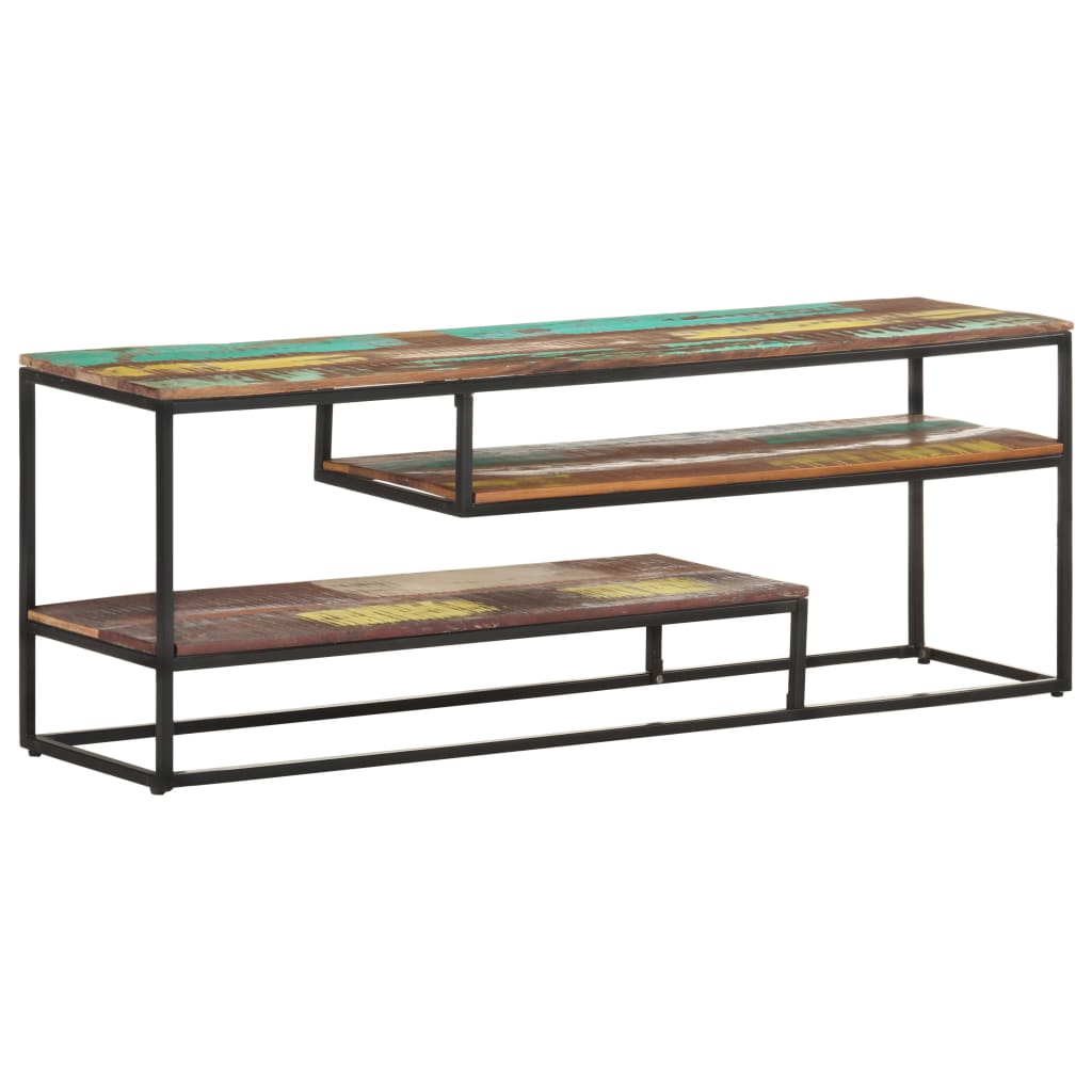 Meuble TV 130x30x45 cm Bois de récupération massif - XIOS