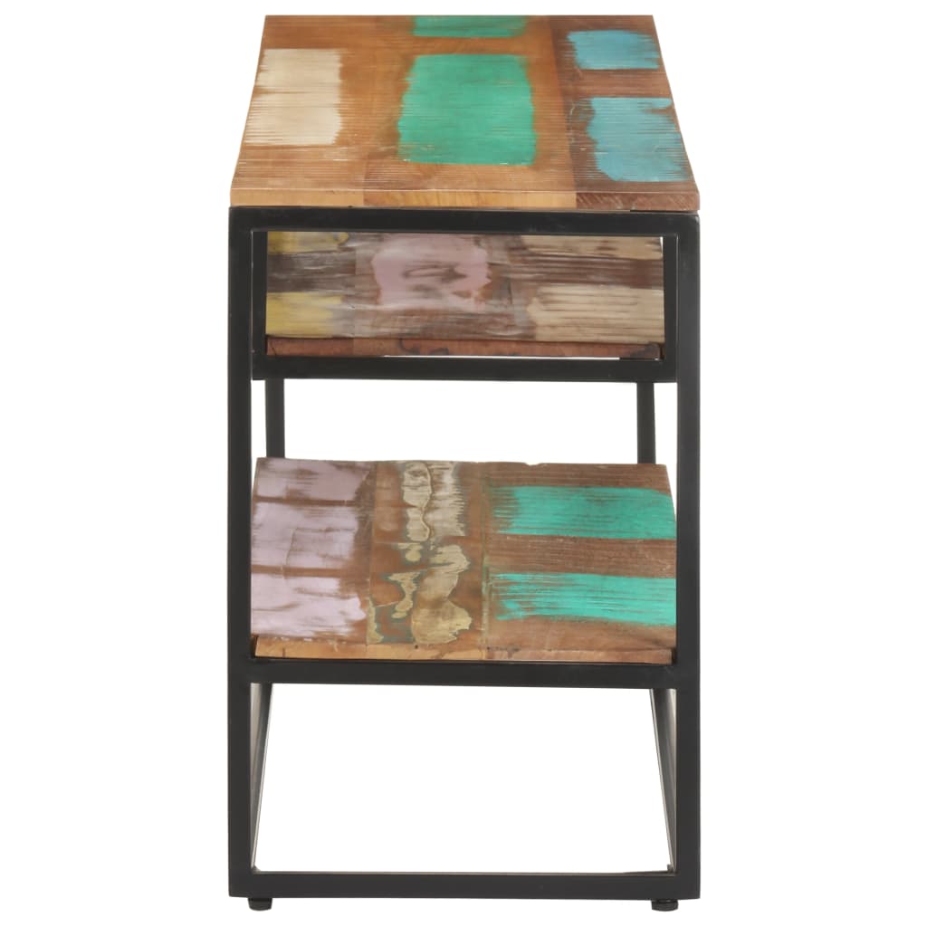 Meuble TV 130x30x45 cm Bois de récupération massif - XIOS
