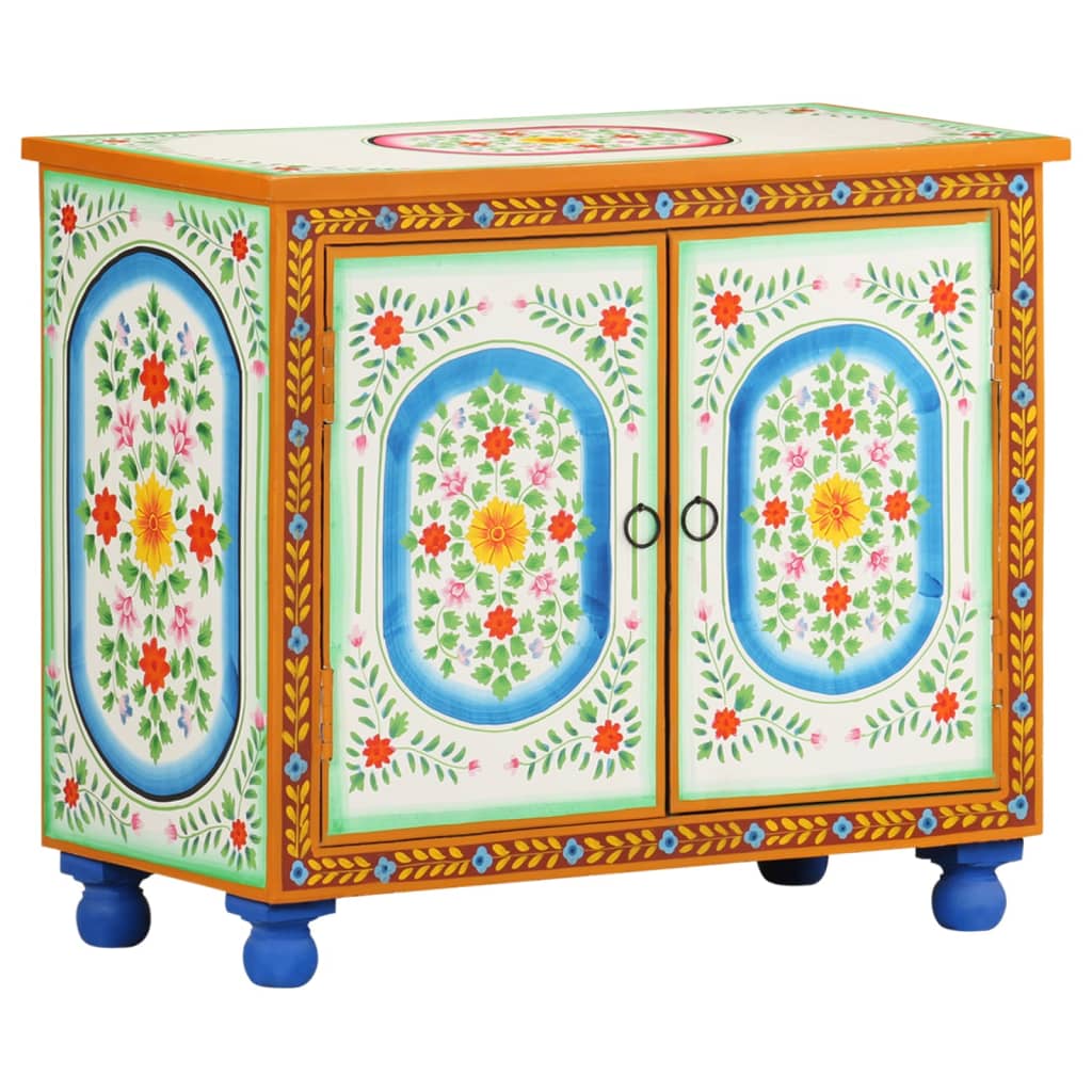Buffet peint à la main 70x35x60 cm Bois de manguier solide - XIOS